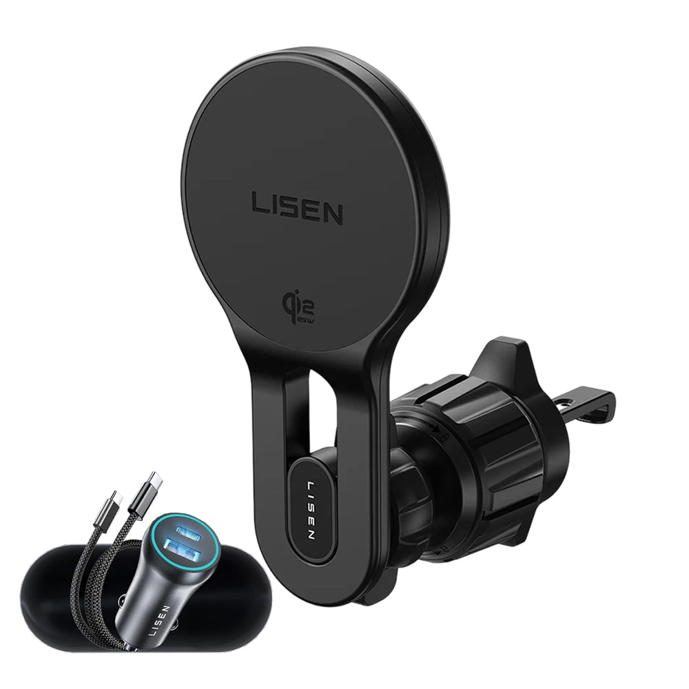 Cargador inalámbrico para coche Lisen W704 Pro, 25W, Negro YL0225090003