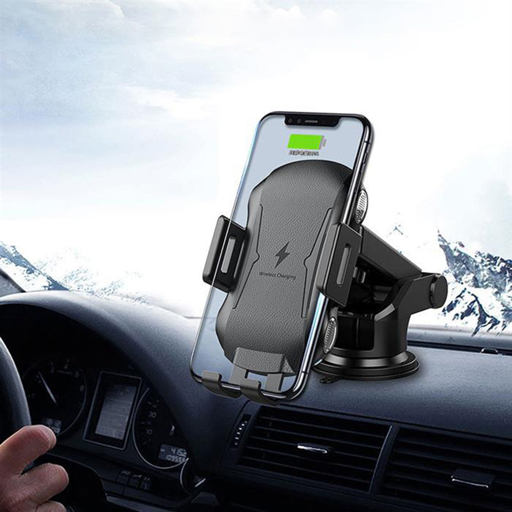 Cargador de Coche Inalámbrico Techsuit CAPD032 Premium, 10W, 1.1A, Negro