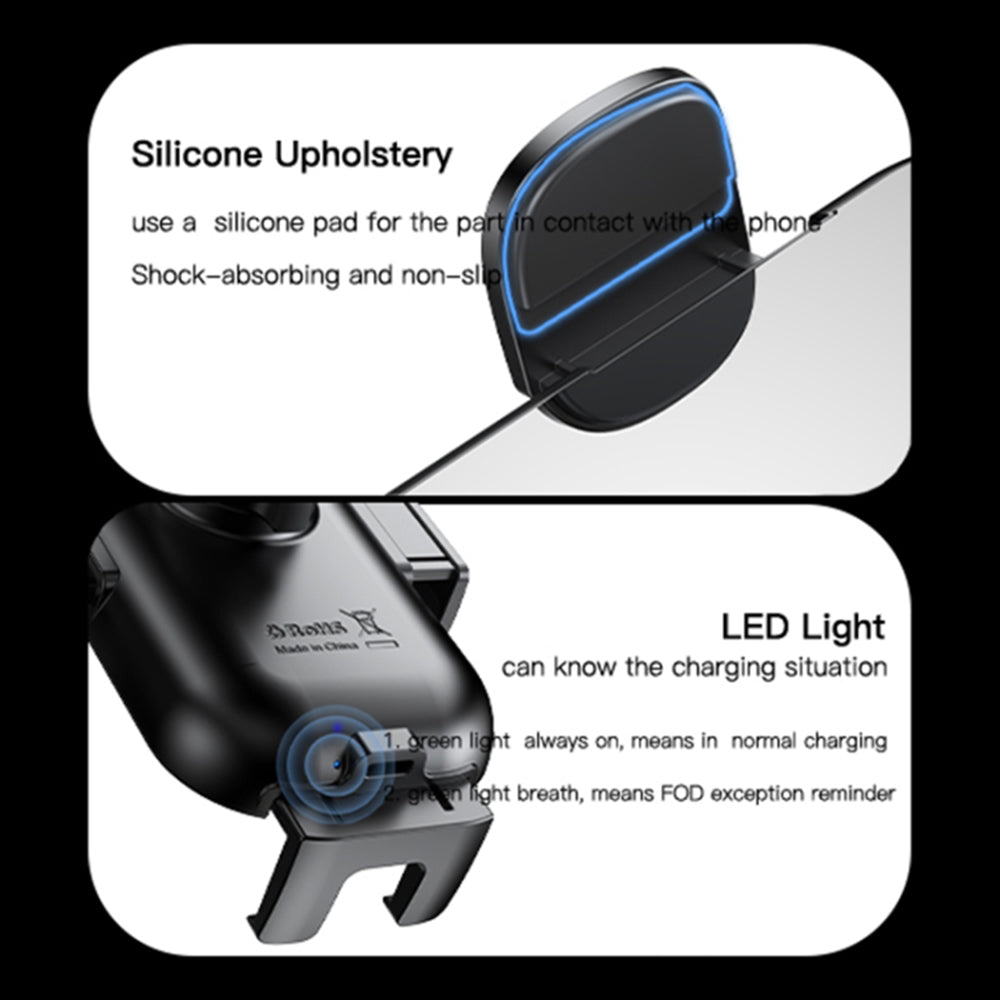 Cargador de Coche Inalámbrico Yesido C197, 15W, 1.67A, Negro