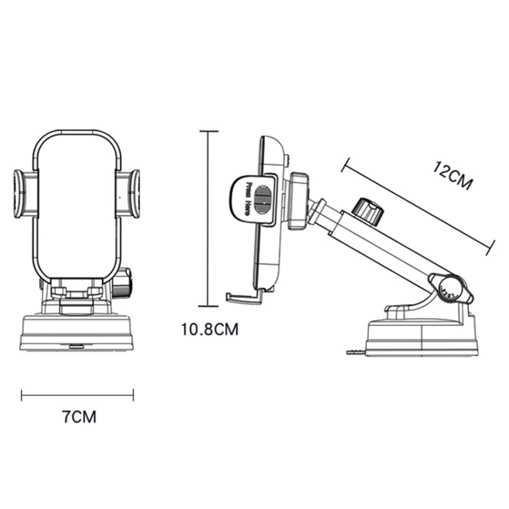 Cargador de Coche Inalámbrico Yesido C197, 15W, 1.67A, Negro