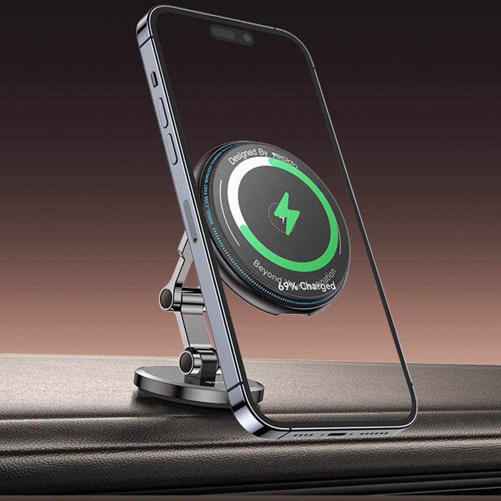 Cargador de Coche Inalámbrico Yesido C306, 15W, 1.67A, Negro