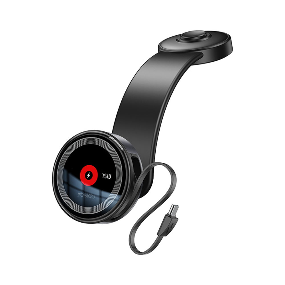 Cargador de Coche Inalámbrico Yesido C314, 15W, 1.67A, Negro