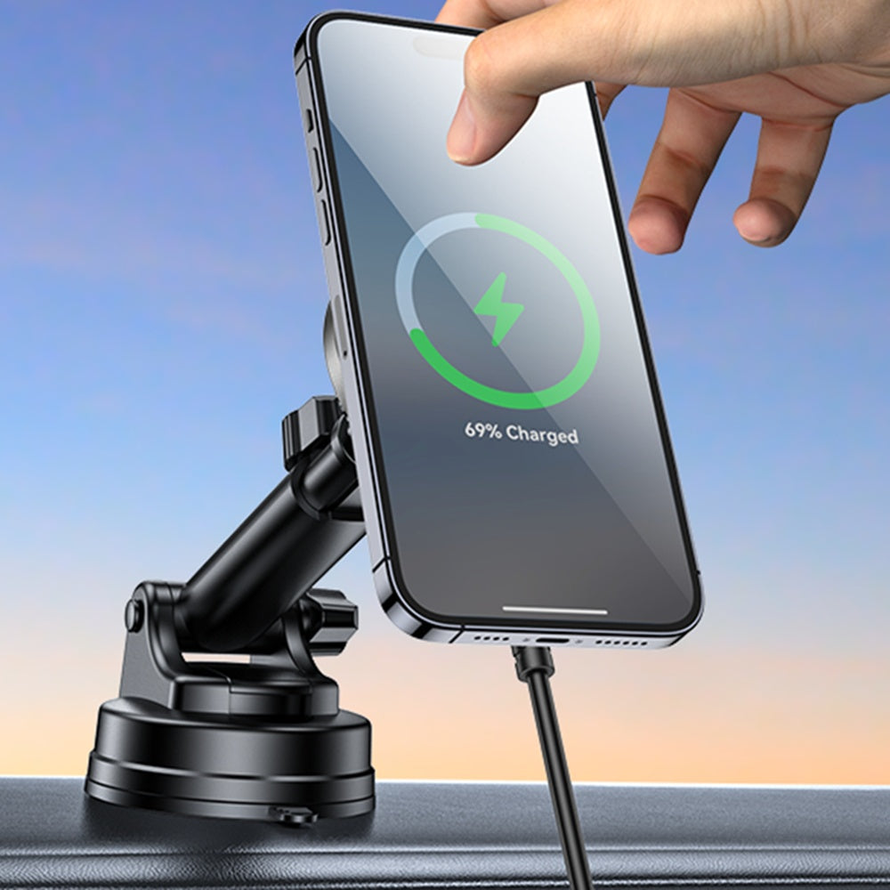 Cargador de Coche Inalámbrico Yesido DS30, 15W, 1.67A, Negro