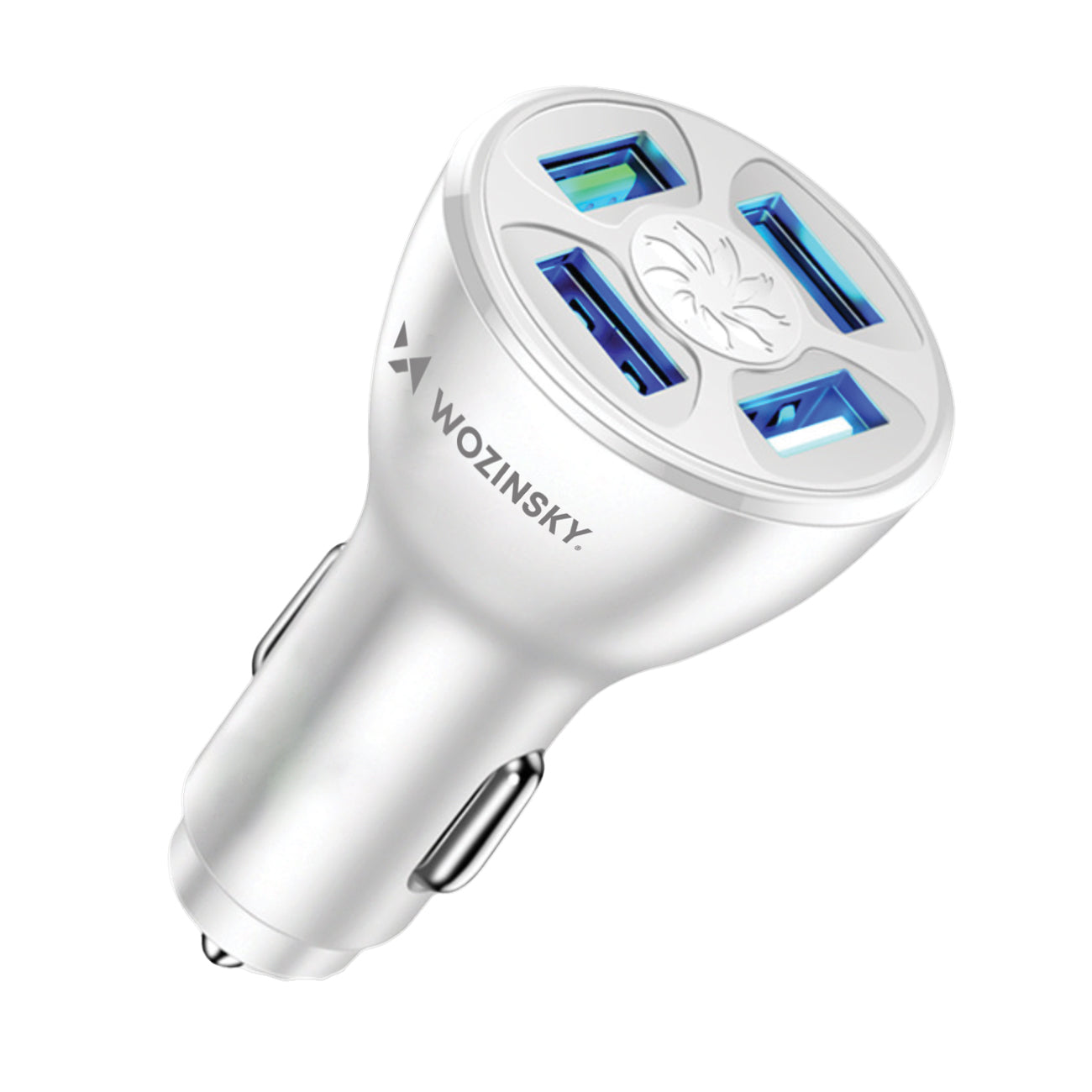 Cargador de coche WZK WCCAW, 50W, 3A, 4 x USB-A, Blanco