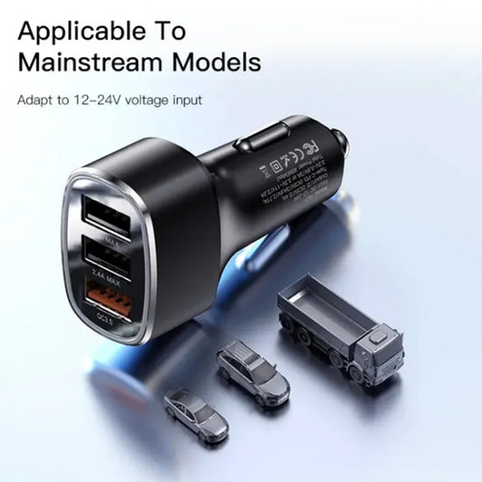 Cargador de Coche Yesido Y46, 42W, 3A, 3 x USB-A, Negro