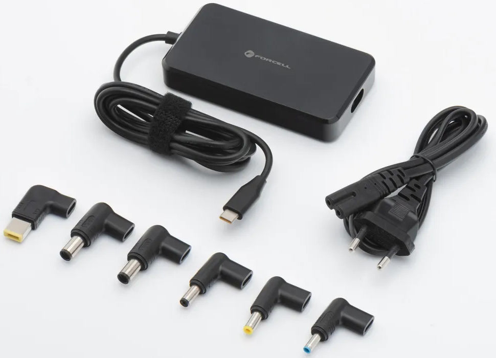Cargador Forcell F-Energy E856, 65W, Universal, Negro