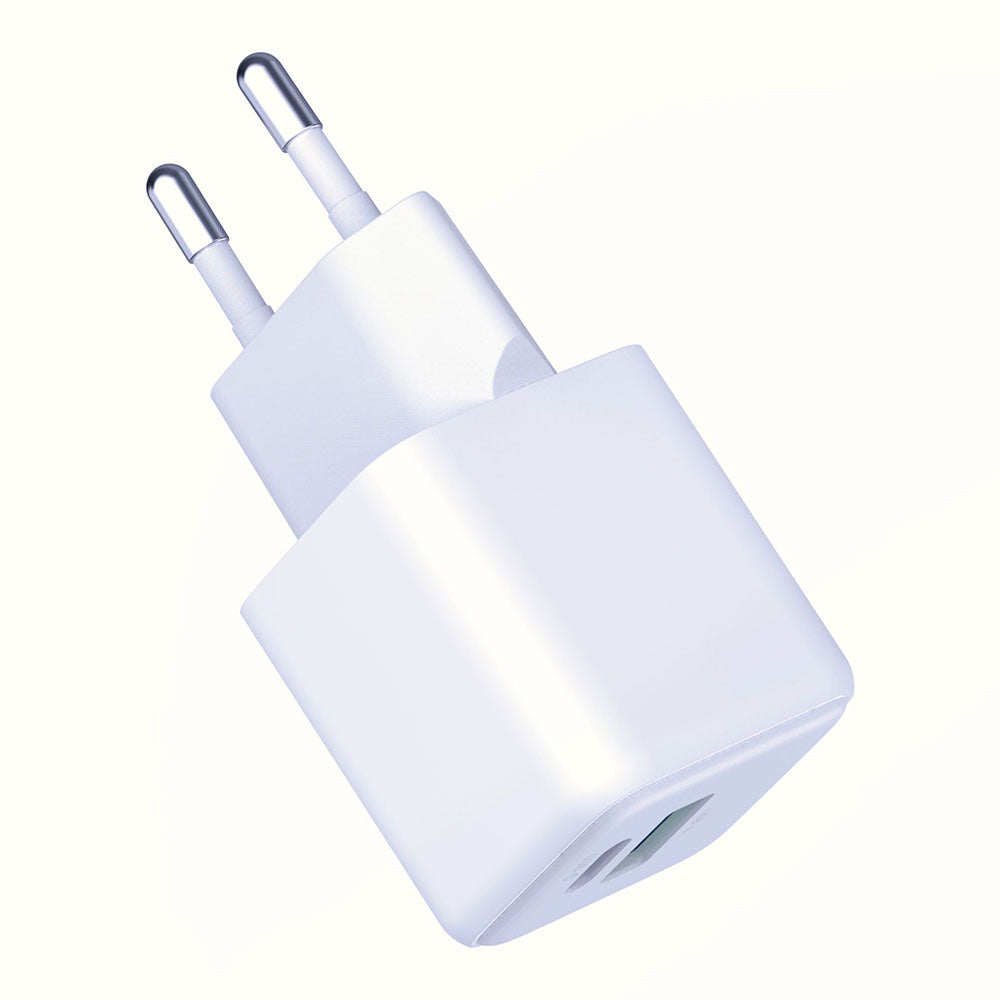 Cargador de Red 3MK Hyper, 20W, 3A, 1 x USB-A - 1 x USB-C, Blanco