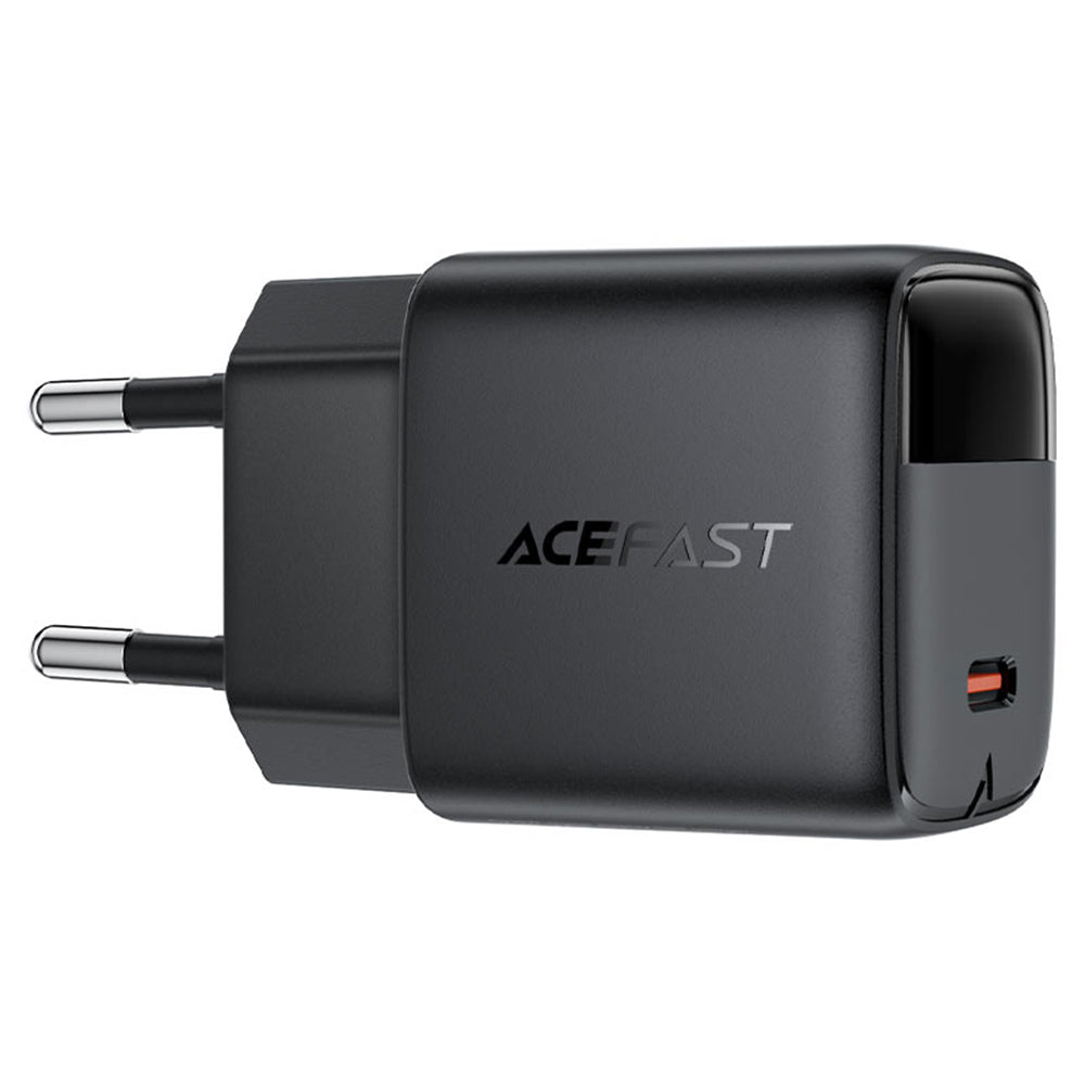 Cargador de Red Acefast A115 Display, 30W, 3A, 1 x USB-C, Negro
