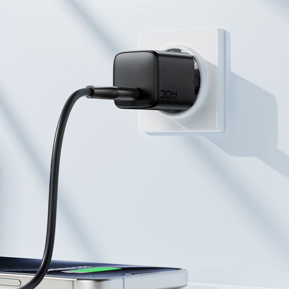 Cargador de Red Acefast A118, 30W, 3A, 1 x USB-C, Negro