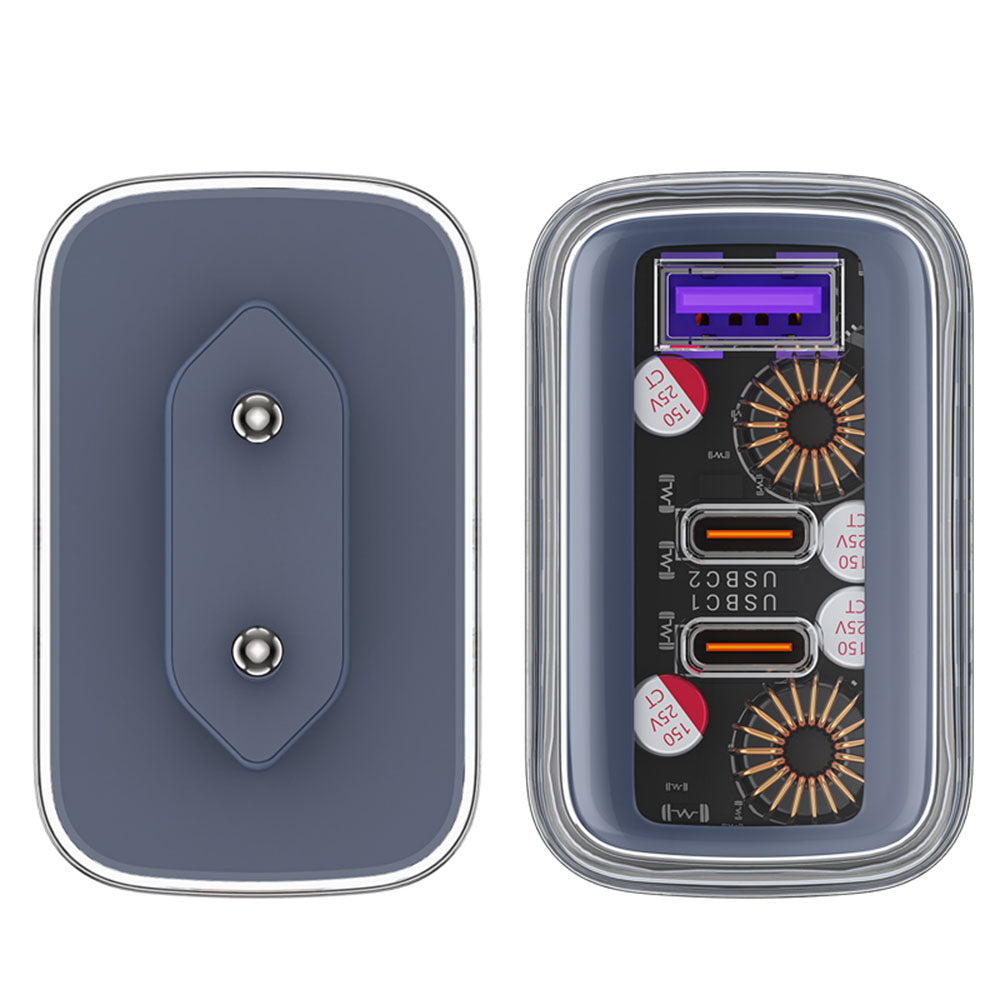 Cargador de Red Acefast A45 Exploration, 65W, 3.25A, 1 x USB-A - 2 x USB-C, Gris