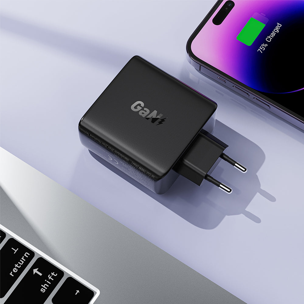 Cargador de Red Acefast A94, 100W, 5A, 1 x USB-A - 3 x USB-C, Negro