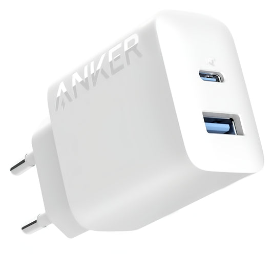 Cargador de red Anker 312, 20W, 3A, 1 x USB-A - 1 x USB-C, Blanco A2348G21