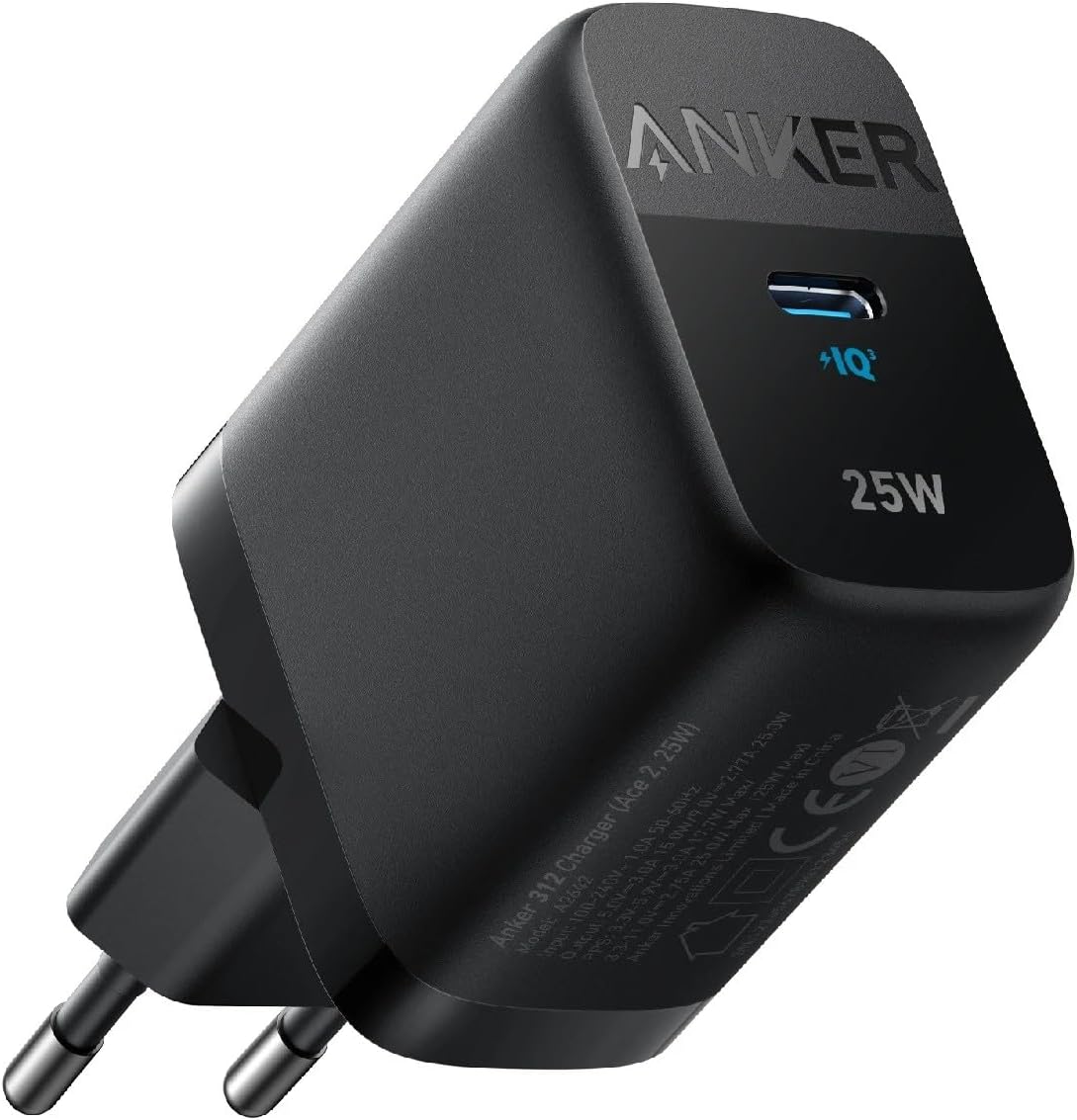 Cargador de Red Anker 312 Ace, 25W, 1 x USB-C, Negro A2642G11