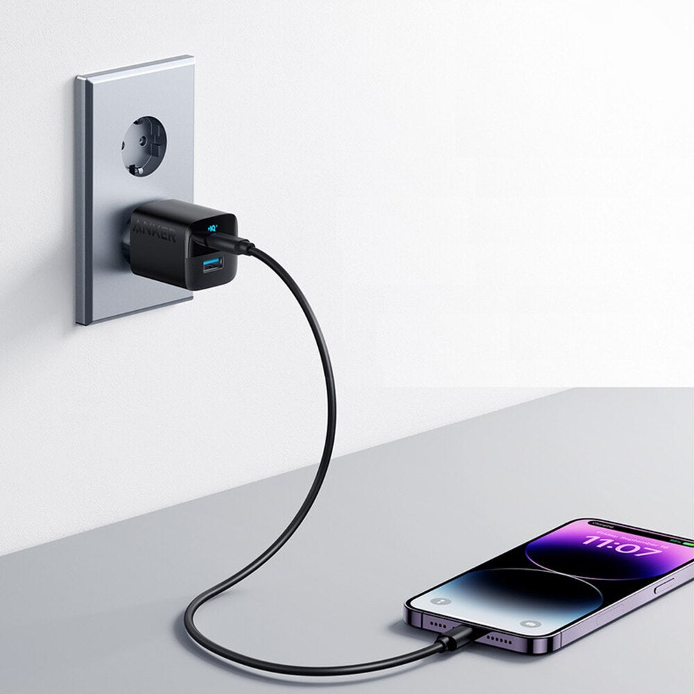 Cargador de red Anker 323, 33 W, 3 A, 1 x USB-A - 1 x USB-C, negro A2331G11