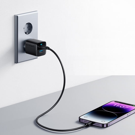 Cargador de red Anker 323, 33 W, 3 A, 1 x USB-A - 1 x USB-C, negro A2331G11