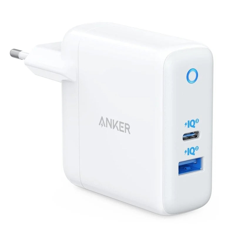Cargador de red Anker PowerPort PD+ 2, 35W, 3A, 1 x USB-A - 1 x USB-C, Blanco A263636G21