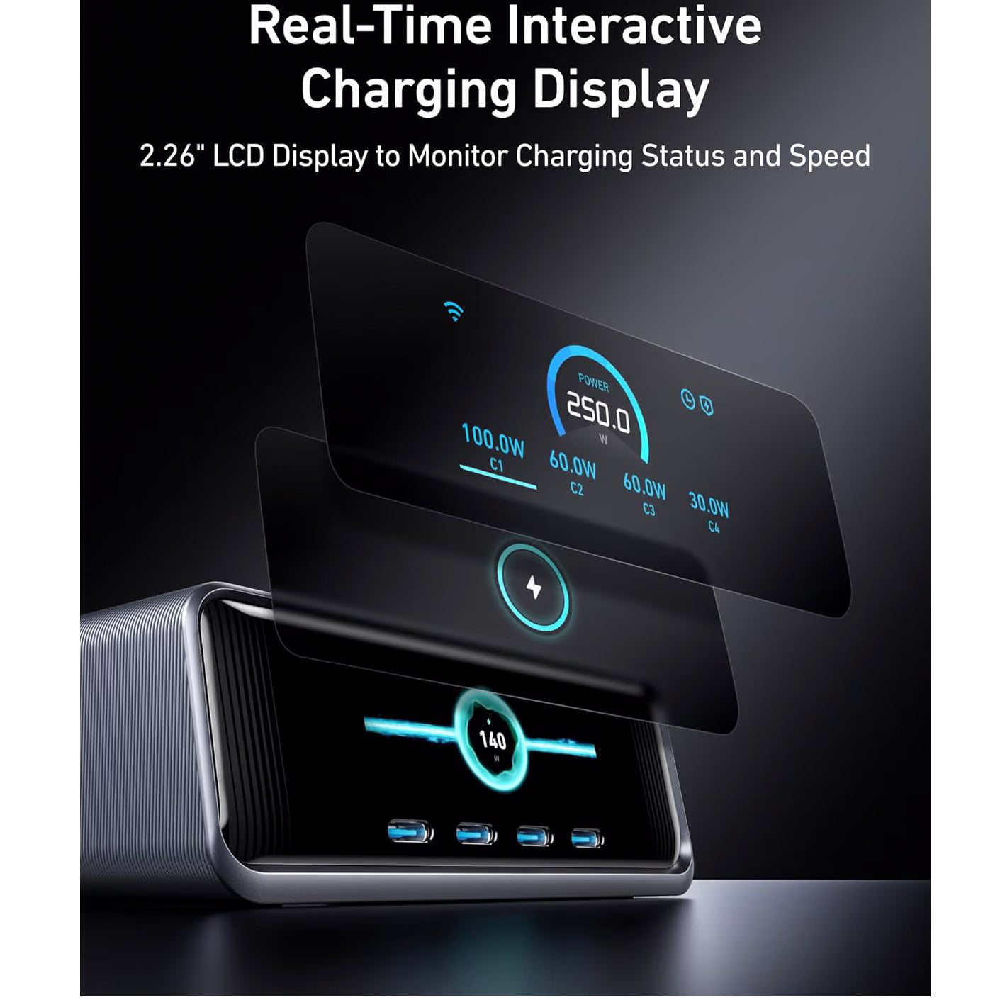 Network Charger Anker Prime, 250W, 2 x USB-A - 4 x USB-C, Black A2345341