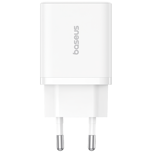 Cargador de red Baseus Cube, 20W, 3A, 1 x USB-A - 1 x USB-C, Blanco P1011140321313-00