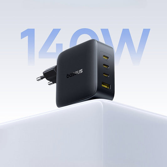 Cargador de Red Baseus EnerFill FH11, 140W, 5A, 1 x USB-A - 3 x USB-C, Negro E0121J00