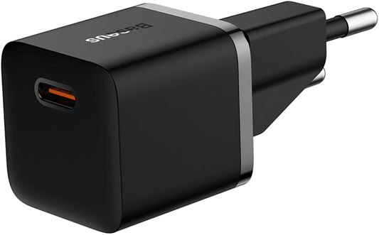 Cargador de red Baseus GaN5 Mini, 20W, 3A, 1 x USB-C, Negro CCGN05010101