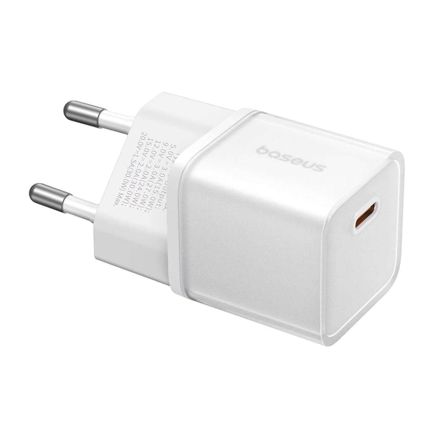 Cargador de red GaN5S de Baseus GaN5S, 20 W, 3 A, 1 x USB-C, blanco P1016250503213-00