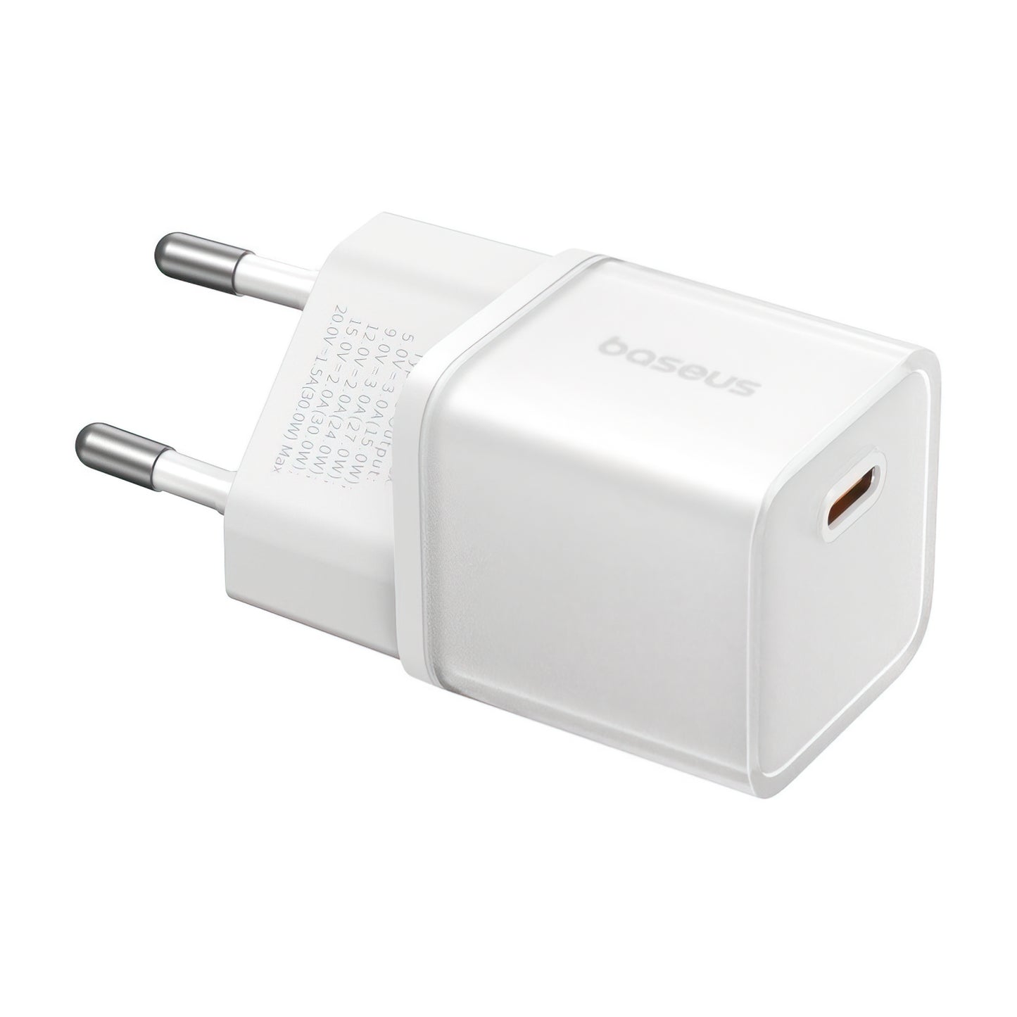 Cargador de Red Baseus GaN5S, 30W, 3A, 1 x USB-C, Blanco P10162504213-00