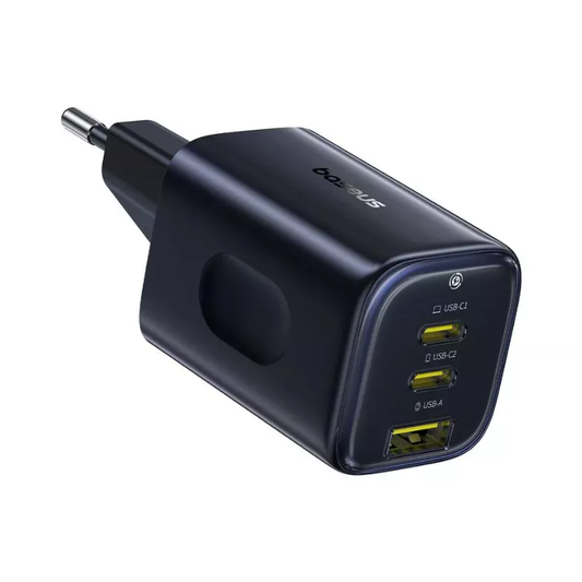 Cargador de Red Baseus PicoGo AE11, 67W, 1 x USB-A - 2 x USB-C, Negro E0121200