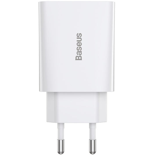 Cargador de Red Baseus Speed Mini, 20W, 3A, 1 x USB-C, Blanco CCFS-SN02