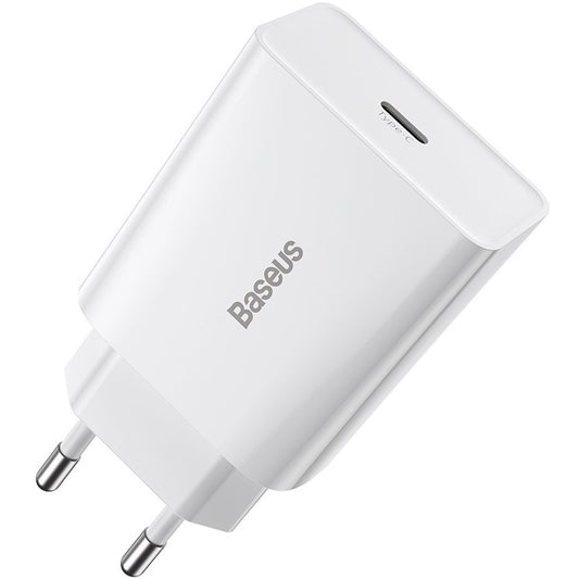 Cargador de Red Baseus Speed Mini, 20W, 3A, 1 x USB-C, Blanco CCFS-SN02