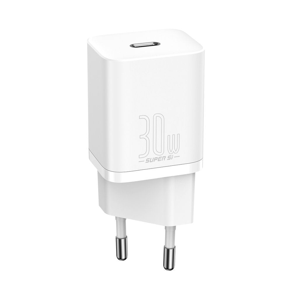 Cargador de red Baseus Super Si 1C, 30W, 3A, 1 x USB-C, Blanco CCSUP-J02