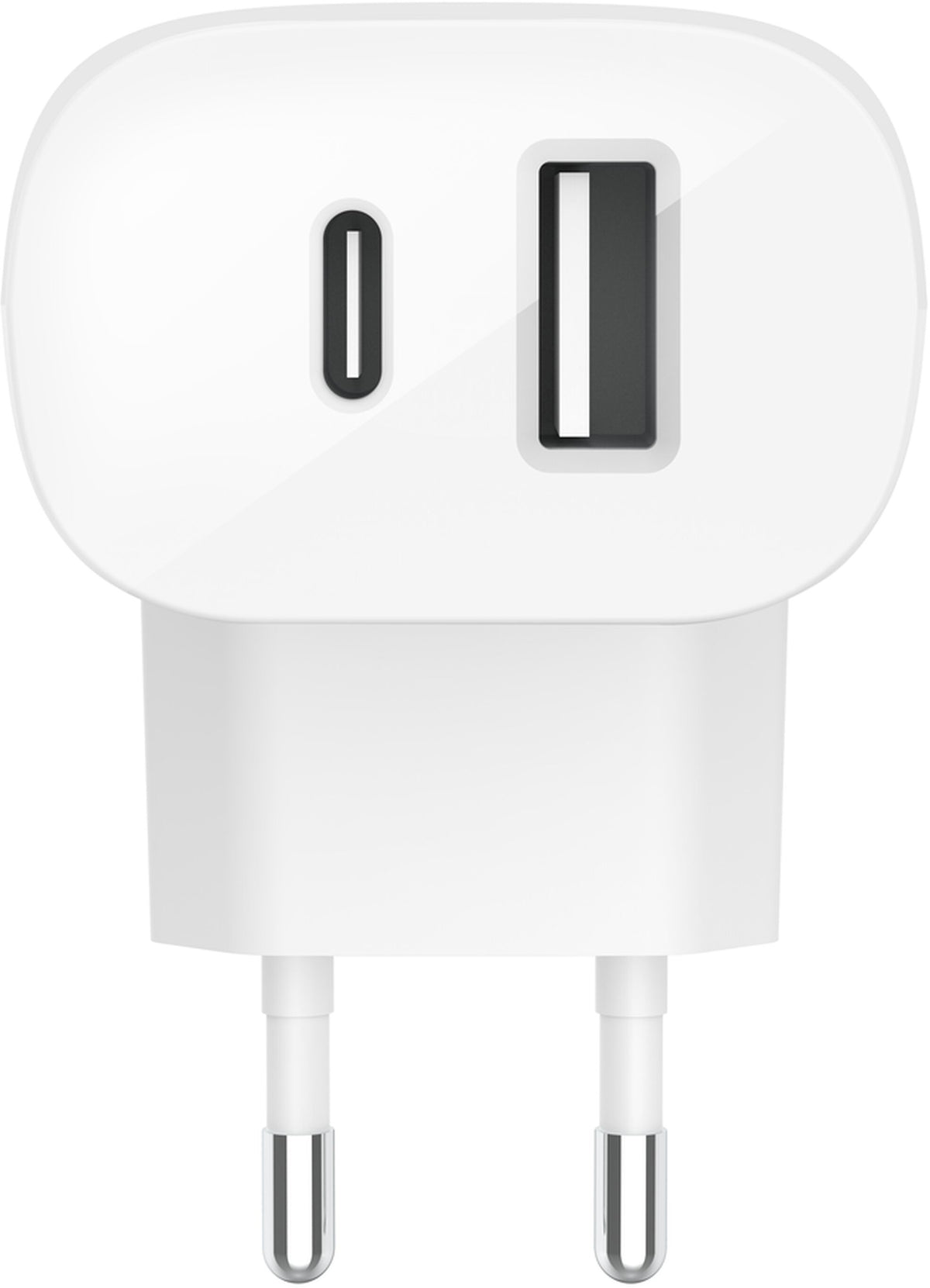 Cargador de Red Belkin BoostCharge Dual, 37W, 3A, 1 x USB-A - x USB-C, Blanco WCB007vfWH