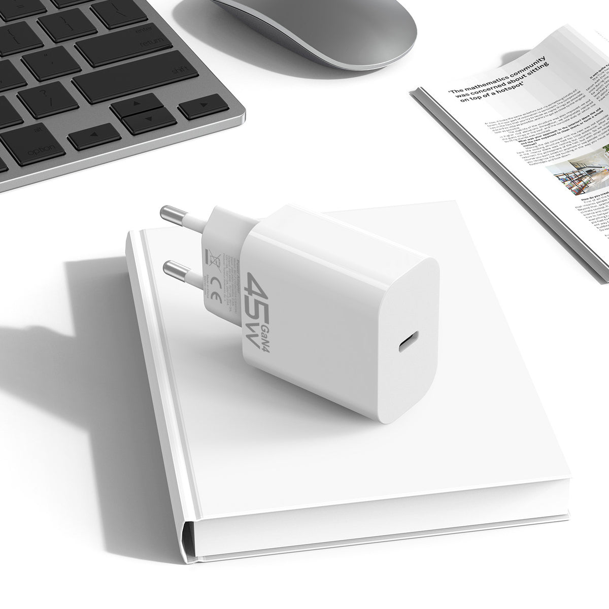 Cargador de Red Blavec BC-7, 45W, 3A, 1 x USB-C, Blanco