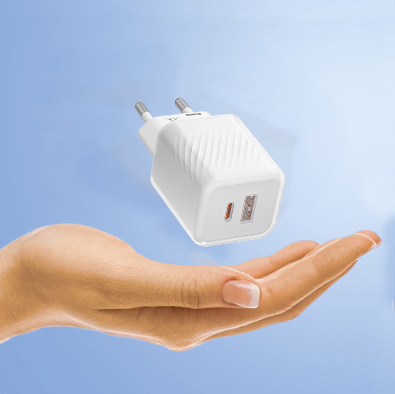 Cargador de Red Blueo, 35W, 3A, 1 x USB-A - 1 x USB-C, Blanco