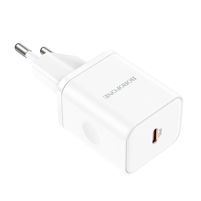 Cargador de Red Borofone BN6 Field, 20W, 3A, 1 x USB-C, Blanco