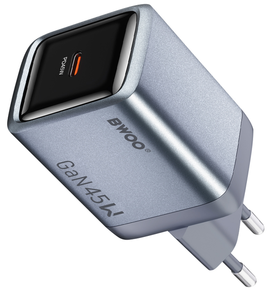 Cargador de red BWOO BO-CDA238, 45W, 3A, 1 x USB-C, Gris