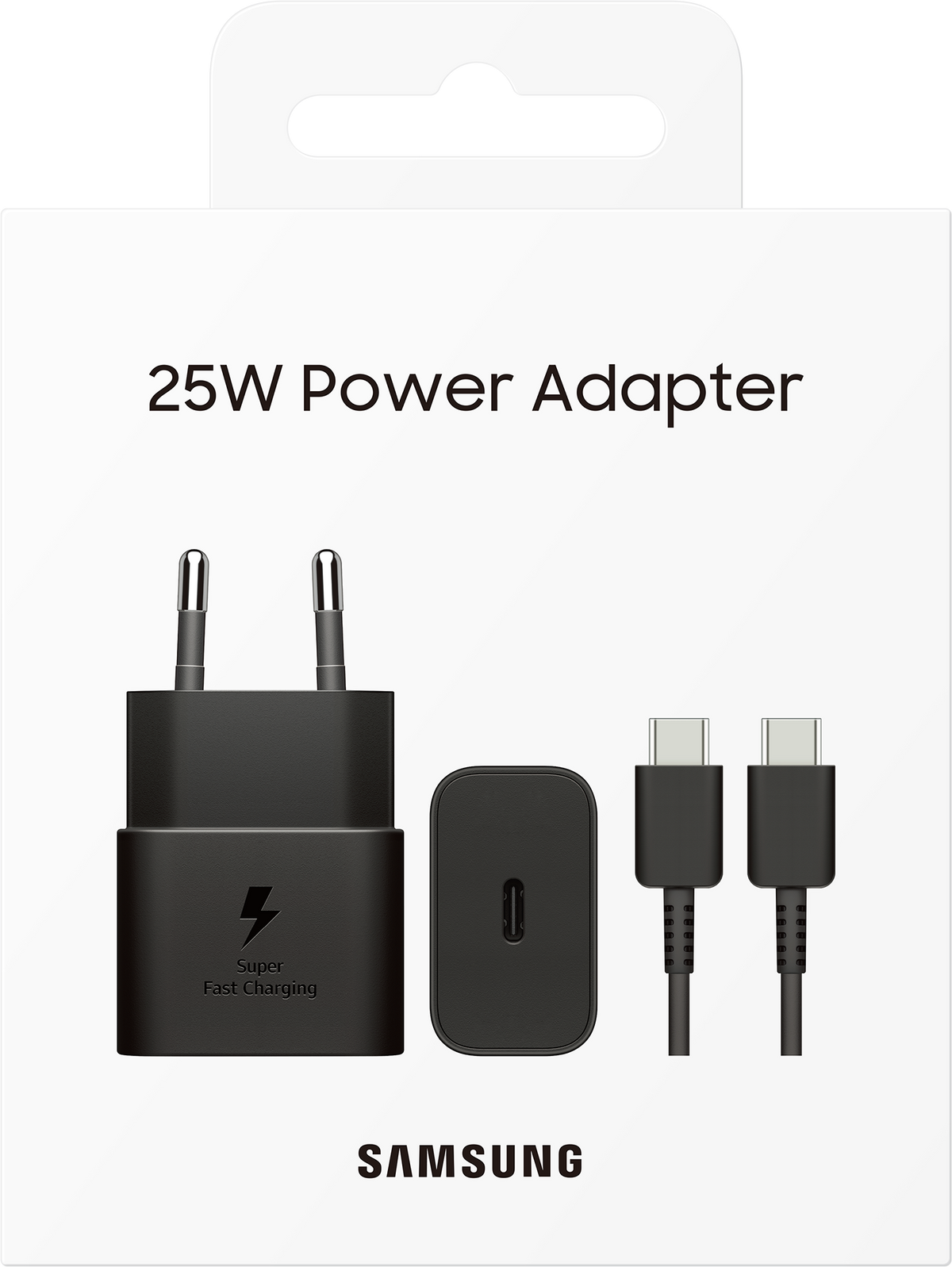 Cargador de red con cable USB-C Samsung, 25 W, 3 A, 1 x USB-C, negro EP-T2510XBEGEU