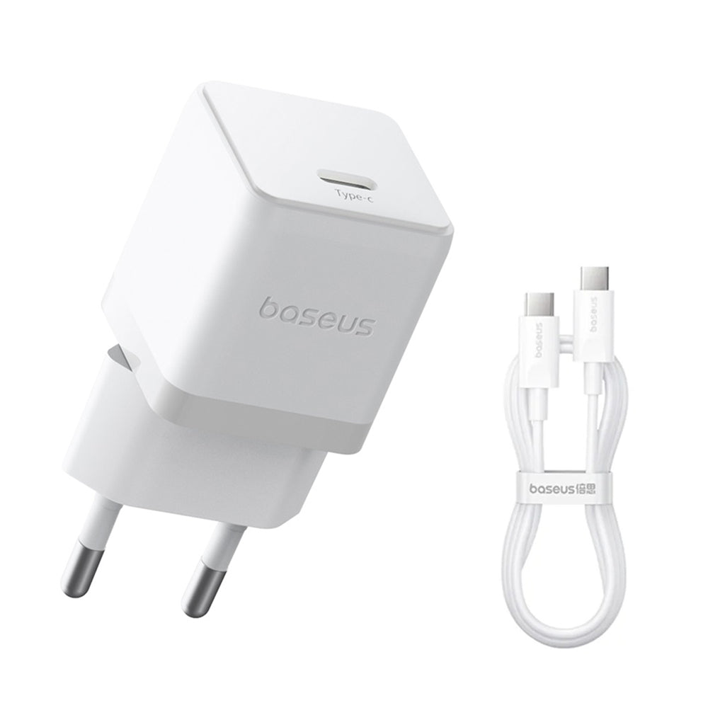 Cargador de Red con Cable USB-C Baseus Palm, 20W, 3A, 1 x USB-C, Blanco P10111602213-01