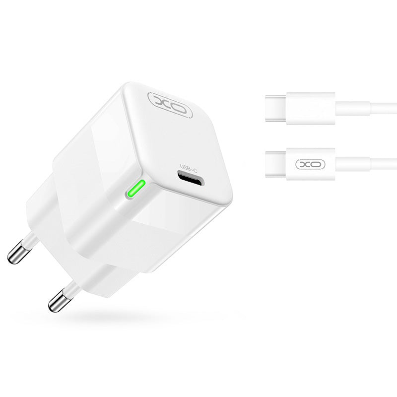 Cargador de Red con Cable USB-C XO Design CE06, 30W, 3A, 1 x USB-C, Blanco