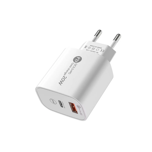 Cargador de Red con Cable USB-C A6MaxL, 20W, 3A, 1 x USB-A - 1 x USB-C, Blanco