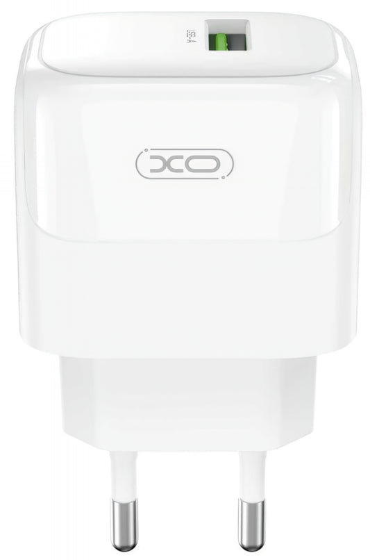 Cargador de Red con Cable microUSB XO Design L135, 18W, 3A, 1 x USB-A, Blanco