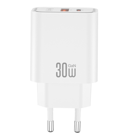 Cargador de Red con Cable USB-C XO Design CE42, 30W, 3A, 1 x USB-A - 1 x USB-C, Blanco