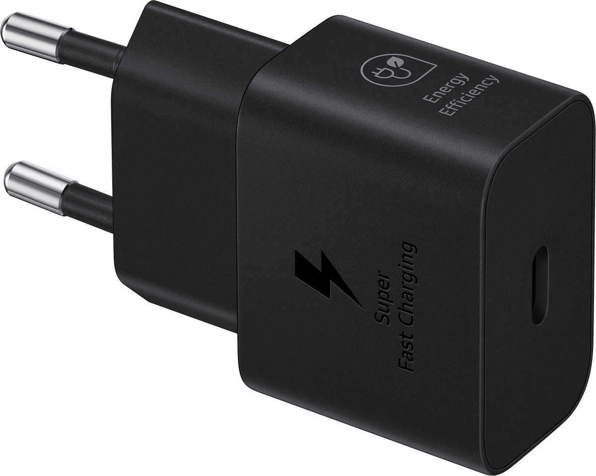 Cargador de red con cable USB-C Samsung, 25 W, 3 A, 1 x USB-C, negro EP-T2510XBEGEU