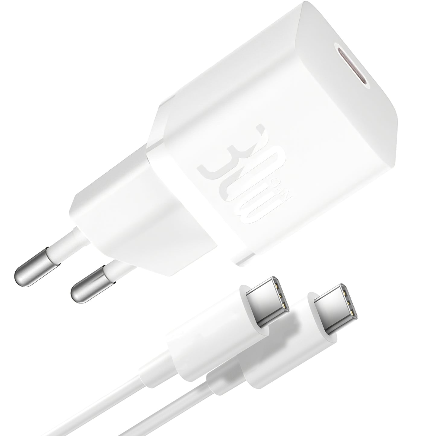 Baseus GaN5S Cable USB-C Cargador de red GaN5S, 30W, 3A, 1 x USB-C, Blanco P1011090902213-00
