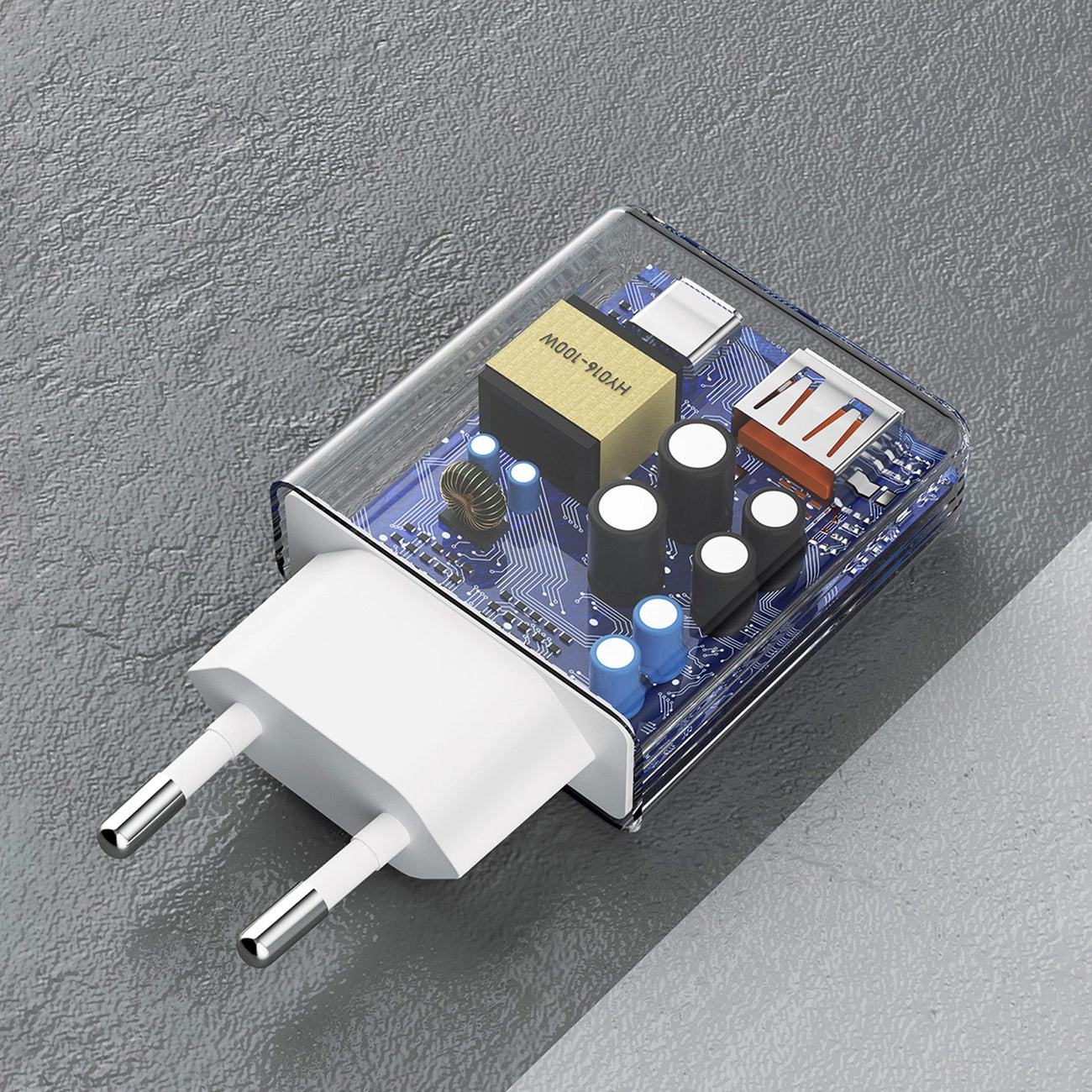 Dudao A30EUL Cargador de red con cable Lightning, 30W, 3A, 1 x USB-A - 1 x USB-C, Blanco