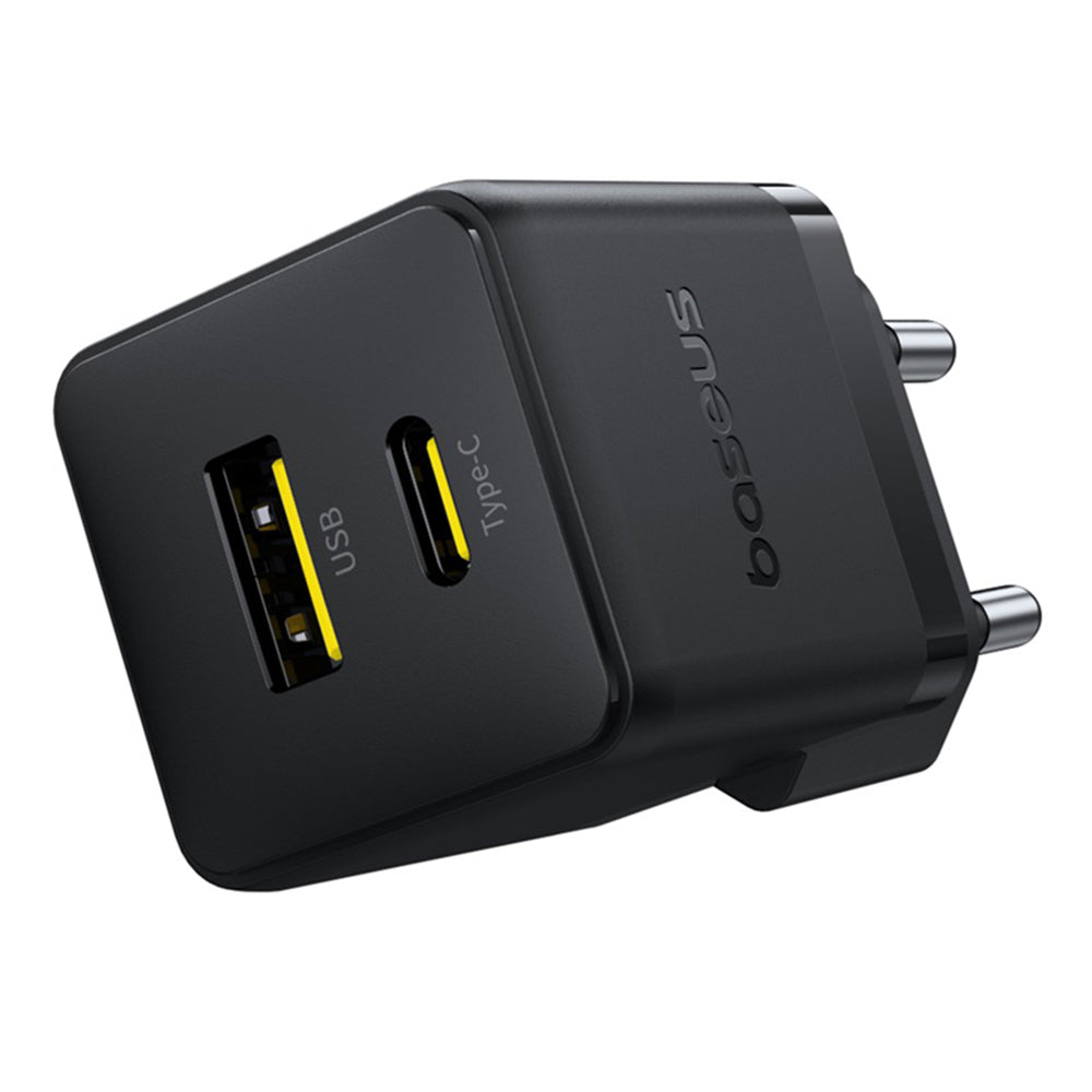 Cargador de Red con Cable USB-C Baseus Palm, 30W, 3A, 1 x USB-A - 1 x USB-C, Negro P1011160A113-01