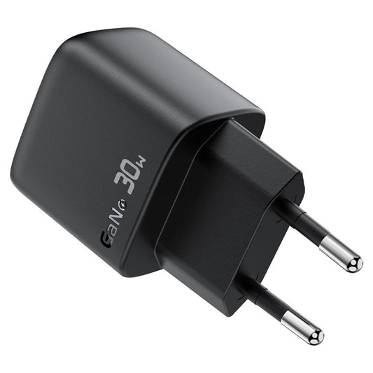 Cargador de Red con Cable USB-C Acefast A115 Display, 30W, 3A, 1 x USB-C, Negro
