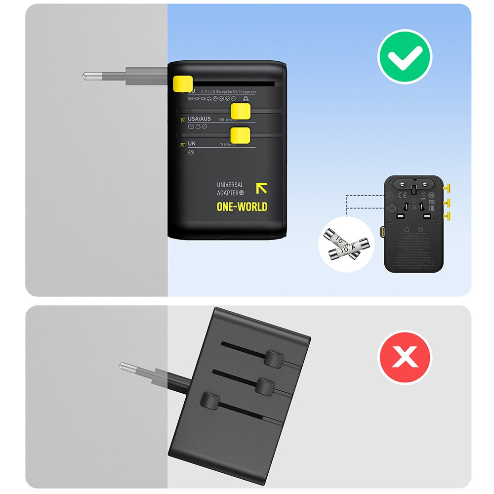 Cargador de Red con Cable USB-C Baseus Travel PicoGo AG11, 45W, 2 x Enchufe - 1 x USB-C - 2 x USB-A, Negro E0307F00
