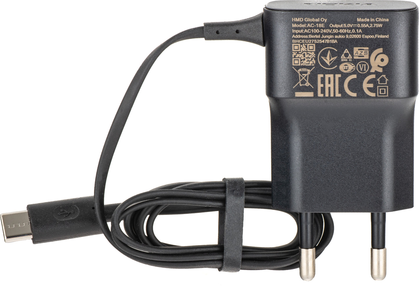 Cargador de pared USB-C HMD, 2.75W