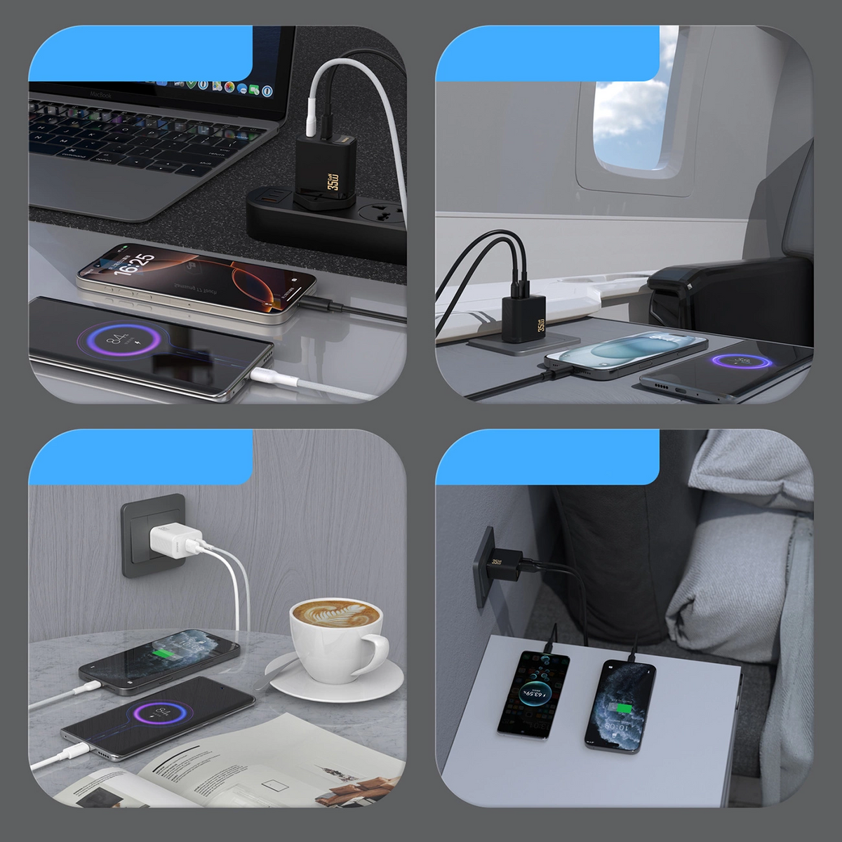 Cargador de Red Dudao A27 Max, 35W, 1 x USB-A - 1 x USB-C, Negro
