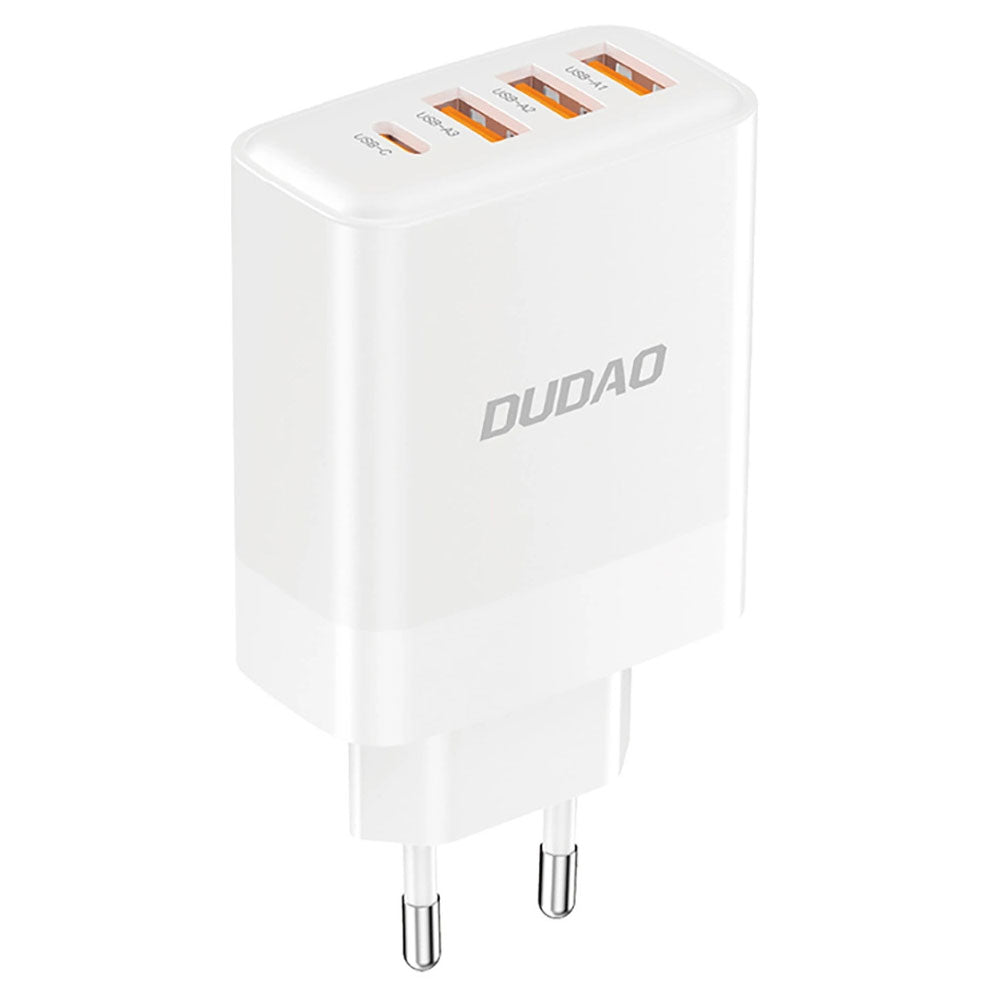 Cargador de red Dudao A5HEU, 20W, 3A, 1 x USB-C - 3 x USB-A, Blanco